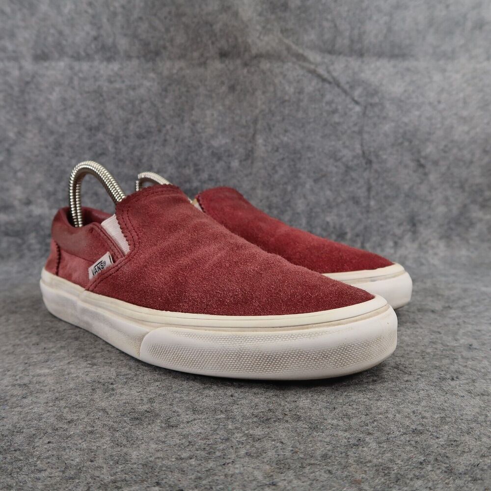 Vans Shoes Womens 6.5 Sneakers Classic Slip On Leather Skate Casual Active Red